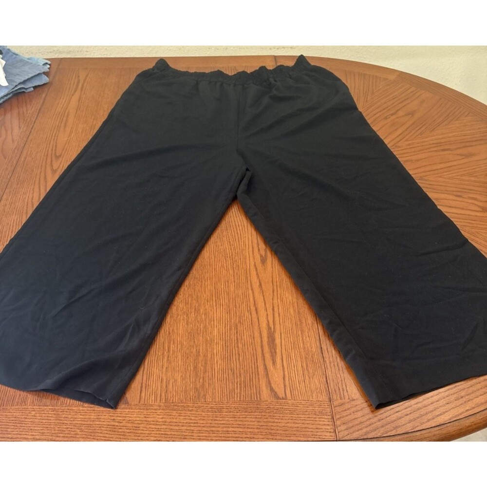 Metaphor Women’s Wide Leg Elastic Waist Dress Pants Black XL